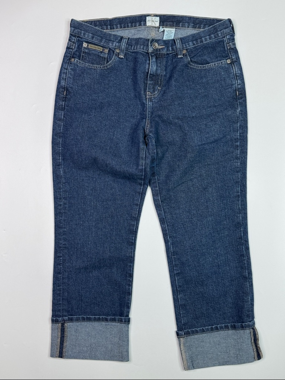 Vintage Calvin Klein Rolled Cuff Capri Jeans Size 10